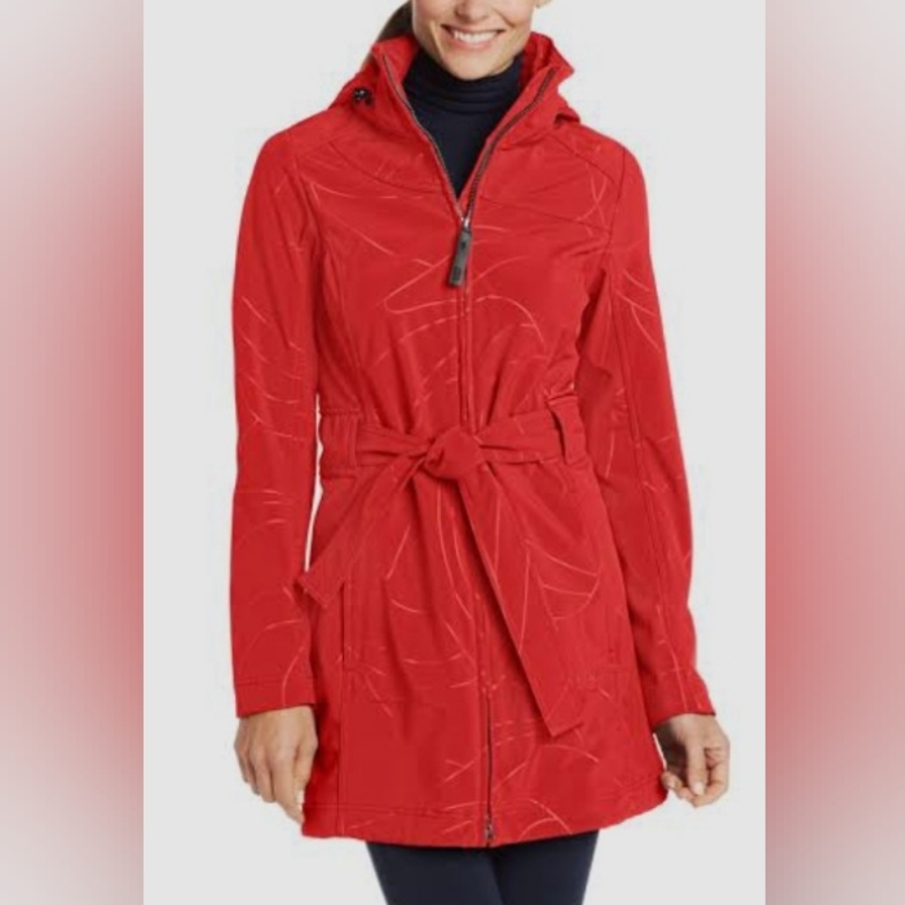 Lole Red Trench Coat‎ Size 10-12 (L)
